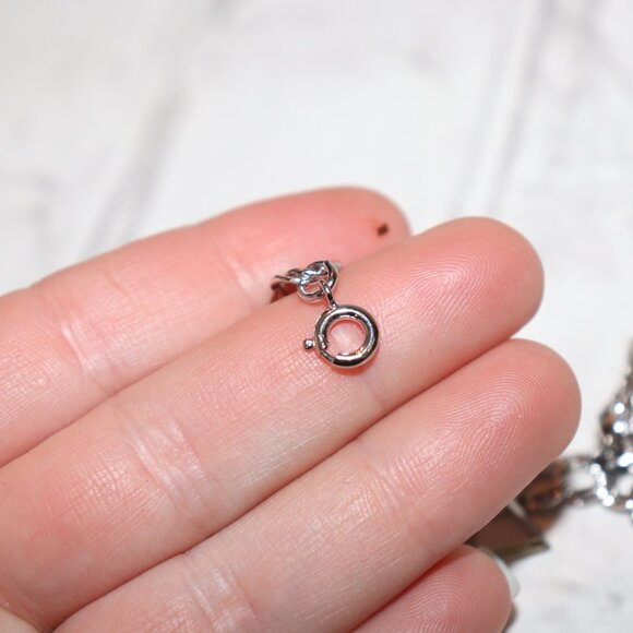 💖 Sterling Silver Vintage Charm Bracelet · 7" · Heart & Bell Charms - Picture 2 of 5